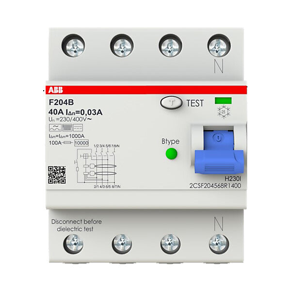 ABB FI-Schutzschalter TypB 4P,40A,30mA F204B-40/0,03-4TE